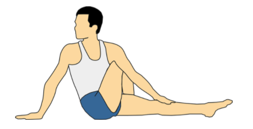 drawing of a man performing a piriformis stretch